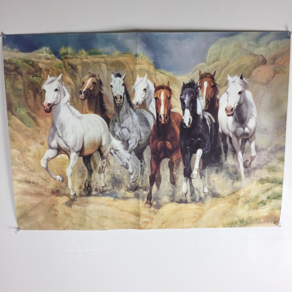 Western Style Farmhouse Horses Wall Art 20X27